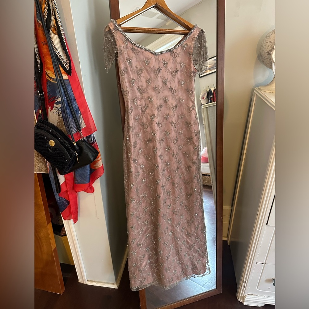 Victoria Royal vintage beaded gown blush size 2